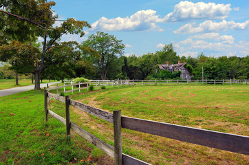 Fototapeta na wymiar Maryland rustic farm Landscape with country road