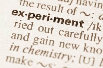 Fototapeta premium Dictionary definition of word experiment