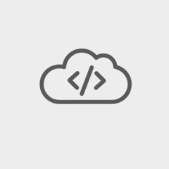 Transferring files cloud apps thin line icon