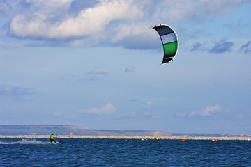 kitesurfer in Portland Harbour