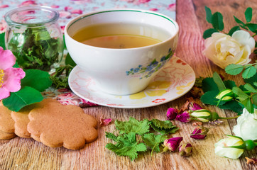 Herbal tea with tea roses