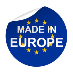 Pegatina con pestaña texto MADE IN EUROPA