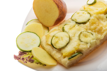 Pizza with zucchini