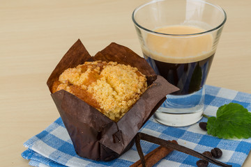 Muffin with espresso