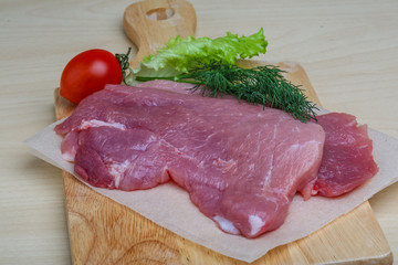 Raw pork schnitzel