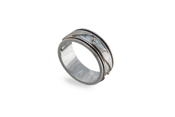 white golden ring on a white