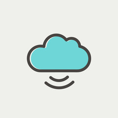 Cloud computing thin line icon
