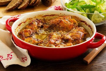 Roast rabbit in honey-mustard sauce