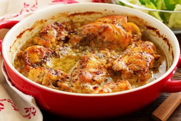 Roast rabbit in honey-mustard sauce