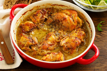 Roast rabbit in honey-mustard sauce