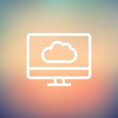 Cloud computing thin line icon