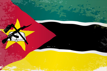 Mozambique Flag Grunge
