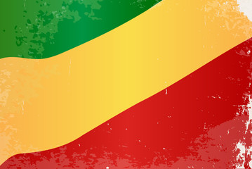 Republic of the Congo Flag Grunge