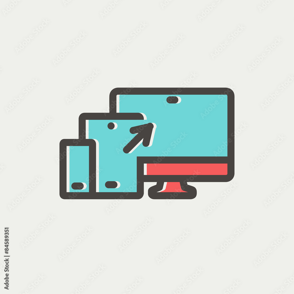Wall mural responsive web design thin line icon