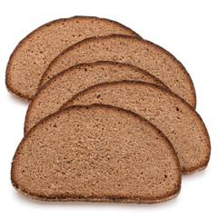 Slice of fresh rye bread isolated on white background cutout