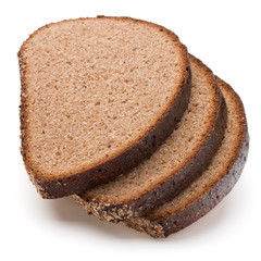 Slice of fresh rye bread isolated on white background cutout