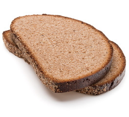 Slice of fresh rye bread isolated on white background cutout
