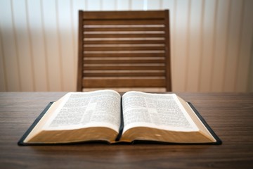 Bible, Study, Table.