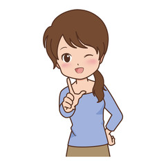 Fototapeta premium 女性 指差し