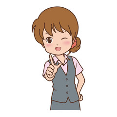 Obraz premium 女性 指差し