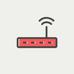 Wifi router modem thin line icon
