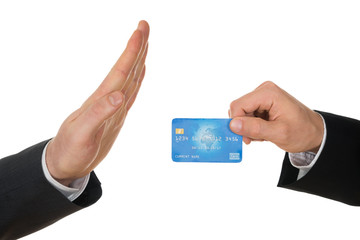 Businessman Avoiding Credit Card