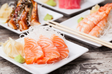 delicious mixed sashimi