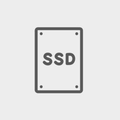 SSD Solid state drive thin line icon