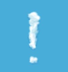 Naklejka premium Exclamation Mark Shaped Cloud