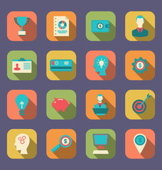  Flat Colorful Icons of Web Design Objects