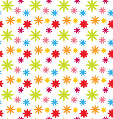 Seamless Floral Kid Texture with Colorful Flowers