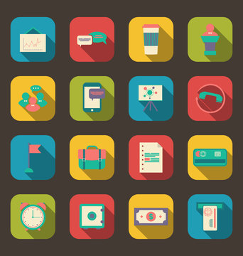  Flat Icons of Financial Service Items