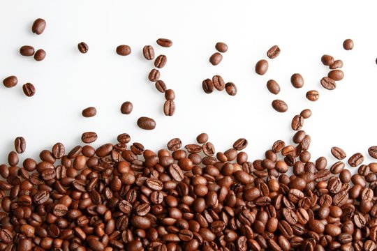 Coffee Bean, White Background, Large Group of Objects. © BillionPhotos.com