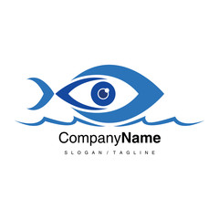 Fish logo icon vector
