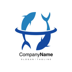 Fish logo icon vector