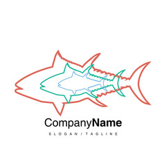 Fish logo icon vector