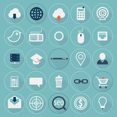 Flat Icon Trendy Long Shadow Website Mobile Apps