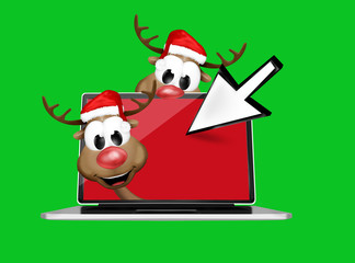 Christmas Online Computer Reindeer