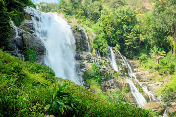 Beautiful waterfall in the center of Thailand's forest