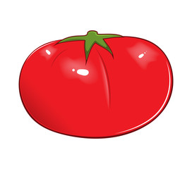 A ripe, red tomato