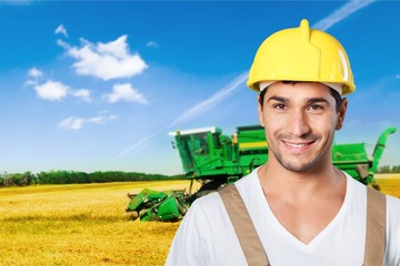 Portrait, workman, blue collar man.