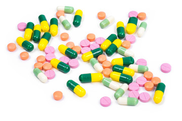 Isolated colorful medicine