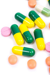 Isolated colorful medicine
