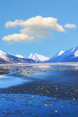 Alaskan Winter Mountain Ocean Landscape