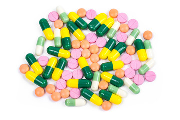 Isolated colorful medicine
