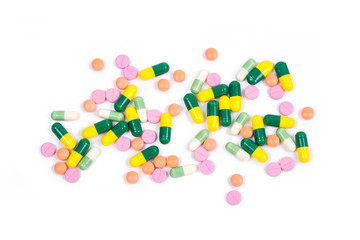 Isolated colorful medicine