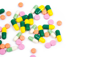 Isolated colorful medicine