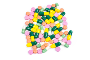 Isolated colorful medicine