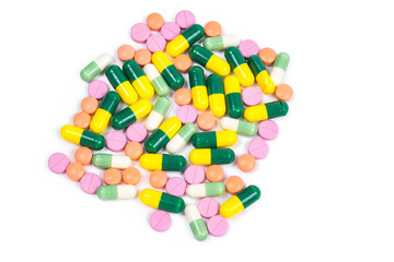 Isolated colorful medicine