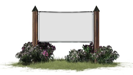 blank signboard on white background